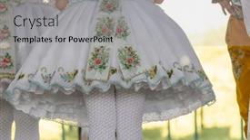  Presentation with egyptan folk art - Presentation theme enhanced with detail-of-folk-costume-rakvice background and a light gray colored foreground