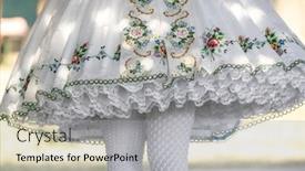  Presentation with folk damce - Presentation theme consisting of detail-of-folk-costume-rakvice background and a light gray colored foreground