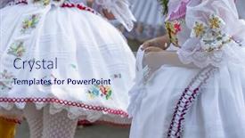  Presentation with czech republic - PPT layouts enhanced with detail-of-folk-costume-rakvice background and a sky blue colored foreground