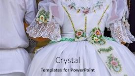  Presentation with czech republic - PPT theme having detail-of-folk-costume-rakvice and a light blue colored foreground