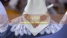  Presentation with czech republic - Presentation design with detail-of-folk-costume-rakvice background and a coral colored foreground
