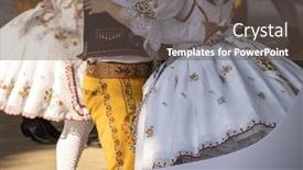  Presentation with czech republic - PPT theme featuring detail-of-folk-costume-rakvice and a dark gray colored foreground