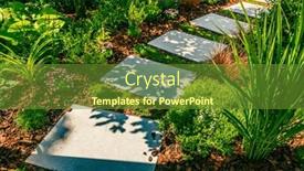  Presentation with mulch - Theme having detail-of-garden-path background and a tawny brown colored foreground