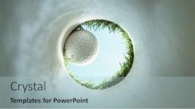  Presentation with goal ball - Slide deck enhanced with detail-of-golf-ball-view background and a light blue colored foreground