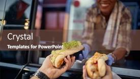  Presentation with ketchup - Amazing slide deck having detail-of-hands-with-two backdrop and a tawny brown colored foreground