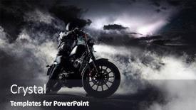  Presentation with fog - PPT theme having detail-of-high-power-motorcycle background and a dark gray colored foreground
