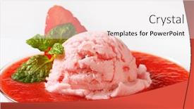  Presentation with ice cream strawberry - Slides having sports and activities part body of training active sporty girl outside slim fit legs wearing red shoes on wooden pier lake shore background and a lemonade colored foreground