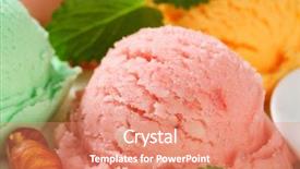  Presentation with ice cream sundae - Slide set featuring detail of ice cream sundae background and a coral colored foreground