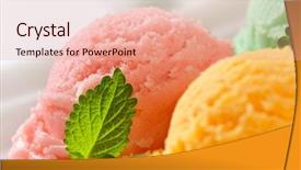  Presentation with ice cream sundae - Slide deck having detail of ice cream sundae background and a coral colored foreground