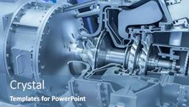 Presentation with gas turbine - Slide deck enhanced with detail-of-industrial-gas-turbine background and a teal colored foreground