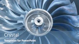  Presentation with industrial turbine - PPT layouts featuring detail-of-industrial-gas-turbine background and a ocean colored foreground