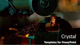  Presentation with steel industry - Slides featuring detail-of-industry-worker-cutting background and a black colored foreground