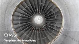  Presentation with jet airplane - PPT layouts with detail of jet engine background and a gray colored foreground