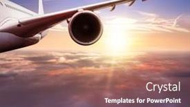  Presentation with flying - Cool new slide deck with detail-of-jetplane-wing-flying backdrop and a coral colored foreground