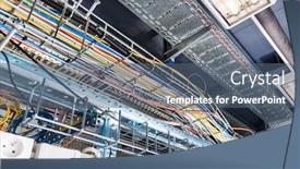  Presentation with server room - Presentation theme enhanced with detail-of-large-number background and a gray colored foreground