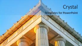  Presentation with lincoln - PPT theme featuring detail of lincoln memorial washington background and a light blue colored foreground