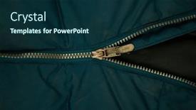  Presentation with focus - Amazing PPT theme having detail-of-locking-zipper backdrop and a navy blue colored foreground