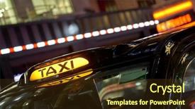  Presentation with london at night - Presentation theme featuring detail of london black cab background and a tawny brown colored foreground