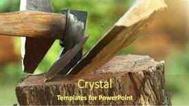  Presentation with wood log - Presentation theme with detail-of-lumberjack-chopping-wood background and a tawny brown colored foreground