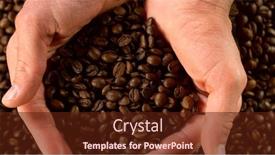  Presentation with beverages - Cool new slide deck with detail-of-man-hands-holding backdrop and a tawny brown colored foreground