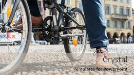  Presentation with bike - Cool new presentation theme with detail-of-man backdrop and a soft green colored foreground