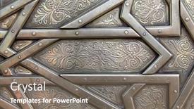  Presentation with artistic - Slide deck consisting of detail-of-metal-door background and a gray colored foreground