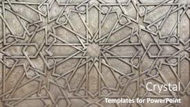  Presentation with artistic - Presentation theme enhanced with detail-of-metal-door background and a gray colored foreground