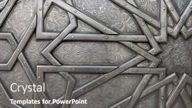  Presentation with islamic - Slide deck enhanced with detail-of-metal-door background and a gray colored foreground