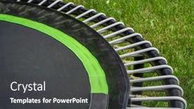  Presentation with fitness - Slide deck consisting of detail-of-mini-trampoline background and a dark gray colored foreground