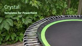  Presentation with fitness - Slides having detail-of-mini-trampoline background and a tawny brown colored foreground