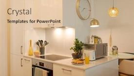  Presentation with kitchen utensils - Theme consisting of detail-of-modern-kitchen background and a lemonade colored foreground