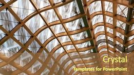  Presentation with wood roof - Audience pleasing slide deck consisting of detail of modern wood roof structure backdrop and a tawny brown colored foreground