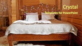  Presentation with mountain - PPT theme with detail of mountain wooden lodge background and a red colored foreground