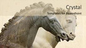  Presentation with florence piazza della signoria - Presentation design having detail of neptune fountain background and a lemonade colored foreground