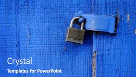  Presentation with blue - PPT theme having detail-of-old-hinge background and a cobalt blue colored foreground