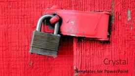  Presentation with red garage door red metal - Presentation theme with detail-of-old-hinge background and a red colored foreground