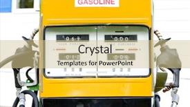  Presentation with petrol station - Colorful PPT theme enhanced with fueling station - detail of old petrol pump backdrop and a soft green colored foreground