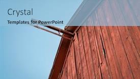  Presentation with barn - Slides having detail-of-old-weathered-red background and a light blue colored foreground