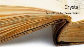  Presentation with old book - PPT layouts with detail of open old book background and a lemonade colored foreground