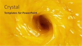  Presentation with orange juice - Cool new PPT layouts with detail-of-orange-juice backdrop and a gold colored foreground
