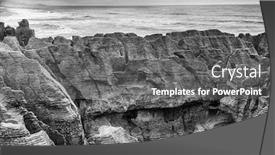  Presentation with new zealand - Cool new PPT theme with detail-of-pancake-rock backdrop and a dark gray colored foreground