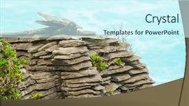  Presentation with pancake - PPT theme with detail of pancake rock in punakaiki paparoa national park new zealand background and a cool aqua colored foreground