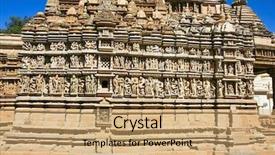  Presentation with sculpture art - Cool new PPT theme with detail of parsvanath temple eastern backdrop and a coral colored foreground