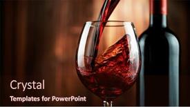  Presentation with dark space - Cool new PPT theme with detail-of-pouring-red-wine backdrop and a wine colored foreground