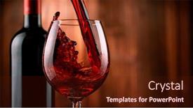  Presentation with dark space - PPT theme featuring detail-of-pouring-red-wine background and a tawny brown colored foreground