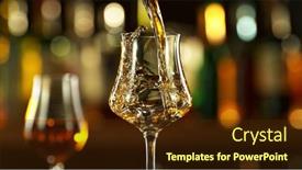  Presentation with rum - PPT layouts with detail-of-pouring-rum background and a tawny brown colored foreground