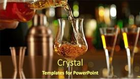  Presentation with rum - PPT layouts with detail-of-pouring-rum background and a tawny brown colored foreground