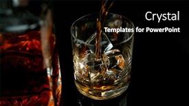  Presentation with whiskey - Presentation theme with detail-of-pouring-whiskey background and a black colored foreground