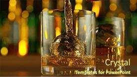  Presentation with whiskey - PPT theme enhanced with detail-of-pouring-whiskey background and a tawny brown colored foreground