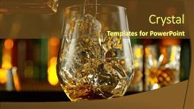  Presentation with whiskey - Theme consisting of detail-of-pouring-whiskey background and a tawny brown colored foreground